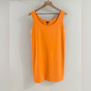 Judy P Scoop Neck Tank Dress Orange Size Large